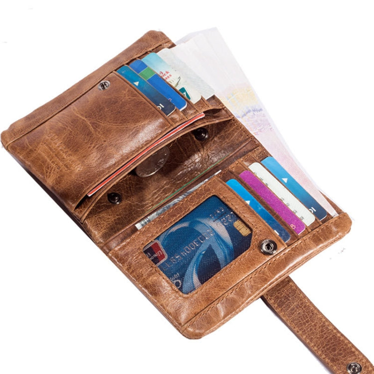 BULL CAPTAIN 01 RFID Anti-theft Multifunctional Cowhide Vertical Detachable Men Wallet(Coffee) - free shipping - PMC Jewellery - Order now!