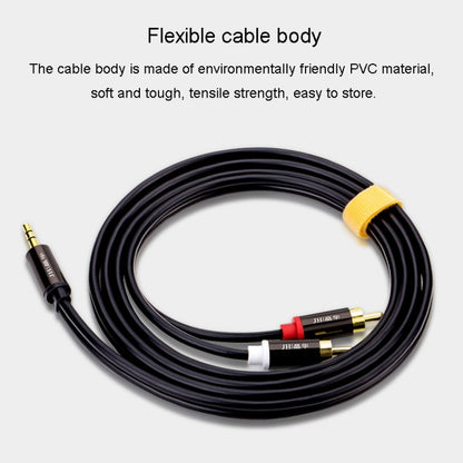 JINGHUA 1 In 2 3.5mm Audio Cable  3.5mm To 2RCA Double Lotus Computer Speaker Cell Phone Plug Cable, Length: 10m - free shipping - PMC Jewellery - Order now!