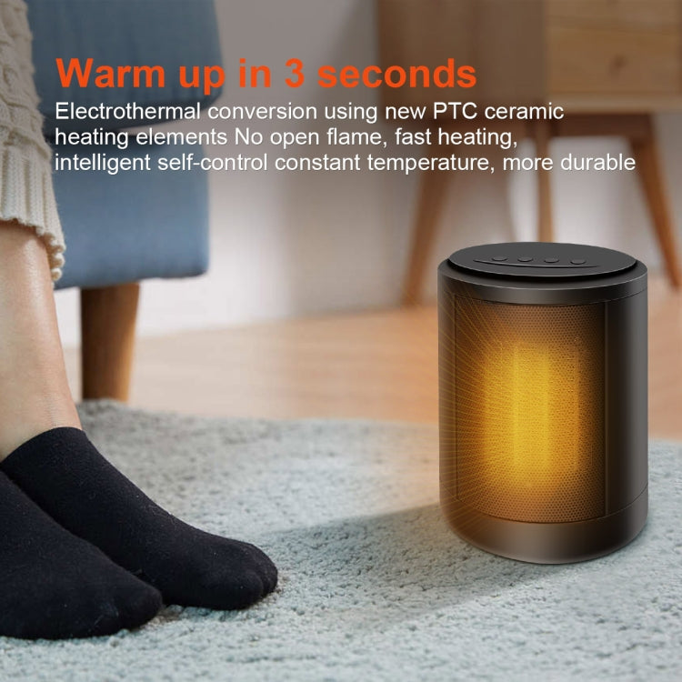 Cylindrical Ceramic Heating Warmer Quick Heat Mini Electric Heater EU Plug(Black) - Electric Heaters by PMC TechLife | Online Shopping South Africa | PMC TechLife | Buy Now Pay Later Mobicred