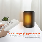 Cylindrical Ceramic Heating Warmer Quick Heat Mini Electric Heater EU Plug(Black)