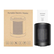 Cylindrical Ceramic Heating Warmer Quick Heat Mini Electric Heater EU Plug(Black)