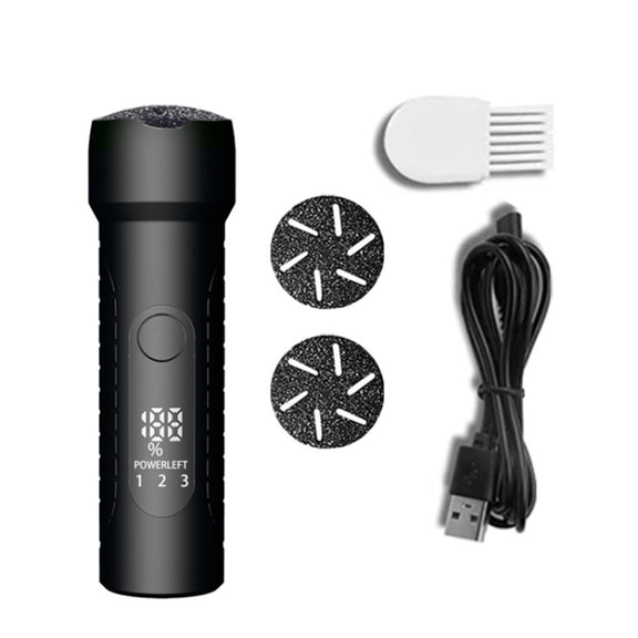 Electric Foot File Pedicure Kit Water-resistant Feet Callus Remover, Spec: Matte Black