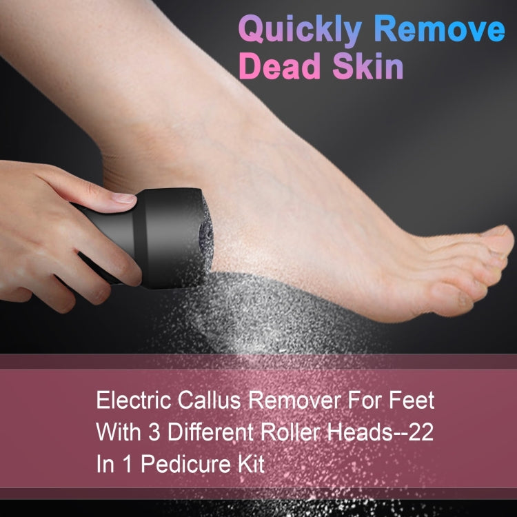 Electric Foot File Pedicure Kit Water-resistant Feet Callus Remover, Spec: Matte Black
