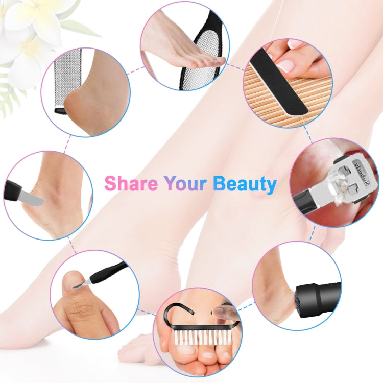 Electric Foot File Pedicure Kit Water-resistant Feet Callus Remover, Spec: Kit 1 Black