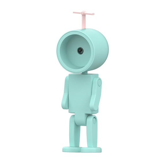Mini Astronaut Magnetic LED Night Light Desktop Building Block Ornaments Desk Lamp, Color: Round Blue