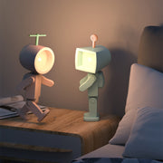 Mini Astronaut Magnetic LED Night Light Desktop Building Block Ornaments Desk Lamp, Color: Square White
