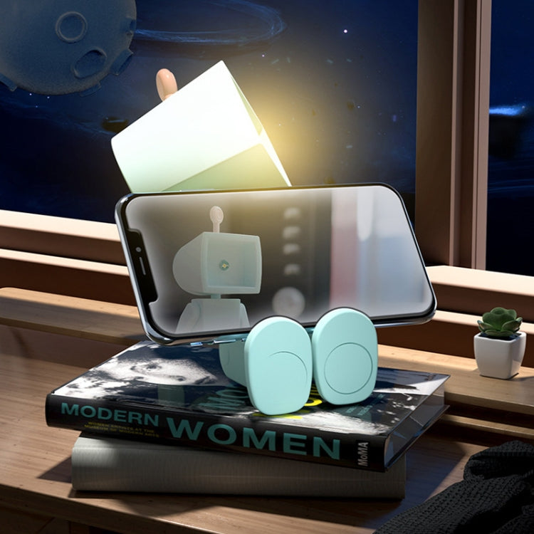 Mini Astronaut Magnetic LED Night Light Desktop Building Block Ornaments Desk Lamp, Color: Square White