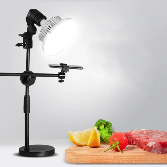 90W 155mm  Mushroom Fill Light + Desktop Overhead Photography Stand Kit for Photo/Video