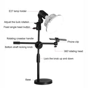 80W 120mm  Mushroom Fill Light + Desktop Overhead Photography Stand Kit for Photo/Video