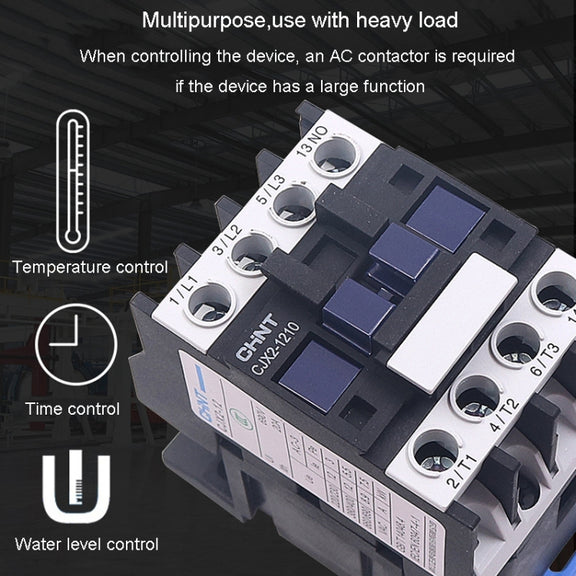 CHNT CJX2-2501 25A 220V Silver Alloy Contacts Multi-Purpose Single-Phase AC Contactor