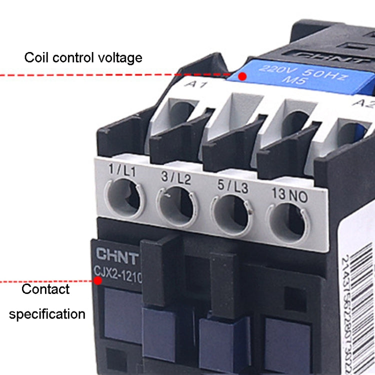 CHNT CJX2-2501 25A 220V Silver Alloy Contacts Multi-Purpose Single-Phase AC Contactor