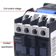 CHNT CJX2-5011 50A 220V Silver Alloy Contacts Multi-Purpose Single-Phase AC Contactor