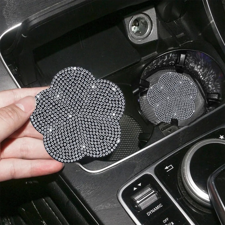 Car-mounted Diamond-filled Plum Blossom Decorated PVC Water Coaster(Colorful) - Car Drink Holders by PMC TechLife | Online Shopping South Africa | PMC TechLife | Buy Now Pay Later Mobicred