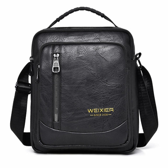 WEIXIER D288 Large Capacity Casual Crossbody Bag Business Water-resistant Single Shoulder Packs(Black)