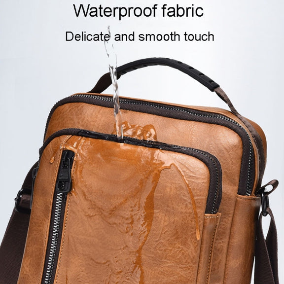 WEIXIER D288 Large Capacity Casual Crossbody Bag Business Water-resistant Single Shoulder Packs(Black)