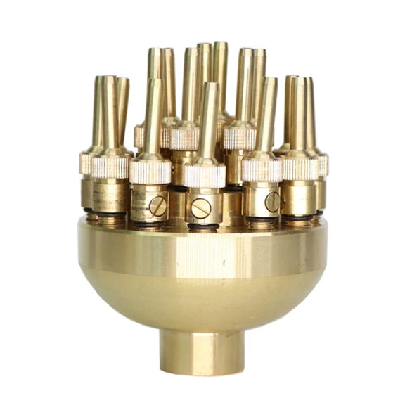 DN40 1.5 inch Copper Adjustable 3-Layer Flower Nozzle Waterscape Layer Flower Fountain Sprinklers