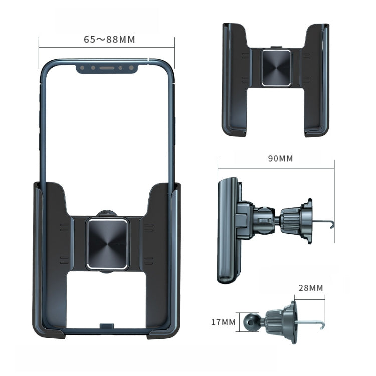 Car Air Outlet Rotatable Snap-on Base Mobile Phone Navigation Bracket(Black) - Car Holders by PMC TechLife | Online Shopping South Africa | PMC TechLife | Buy Now Pay Later Mobicred