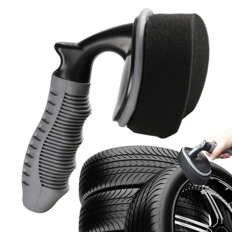 Durable Car Tire Waxing Curved Sponge Brush(Sponge+Handle) - Polishing Machine & Accessories by PMC TechLife | Online Shopping South Africa | PMC TechLife | Buy Now Pay Later Mobicred