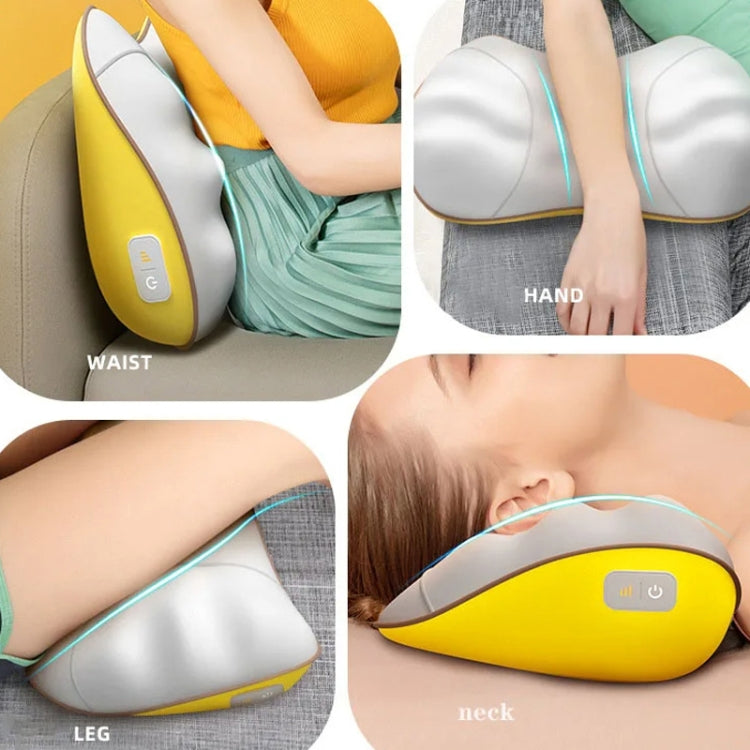 Waist And Back Massager Lumbar Vertebra Car Neck Massage Pillow, Specification: Wired Model Yellow
