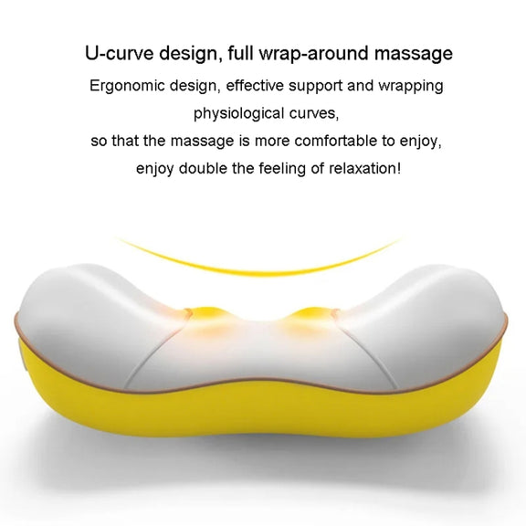 Waist And Back Massager Lumbar Vertebra Car Neck Massage Pillow, Specification: Charging Model Gray