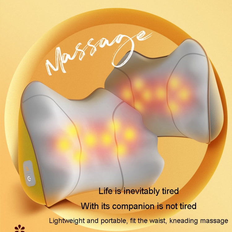 Waist And Back Massager Lumbar Vertebra Car Neck Massage Pillow, Specification: Wired Model Yellow