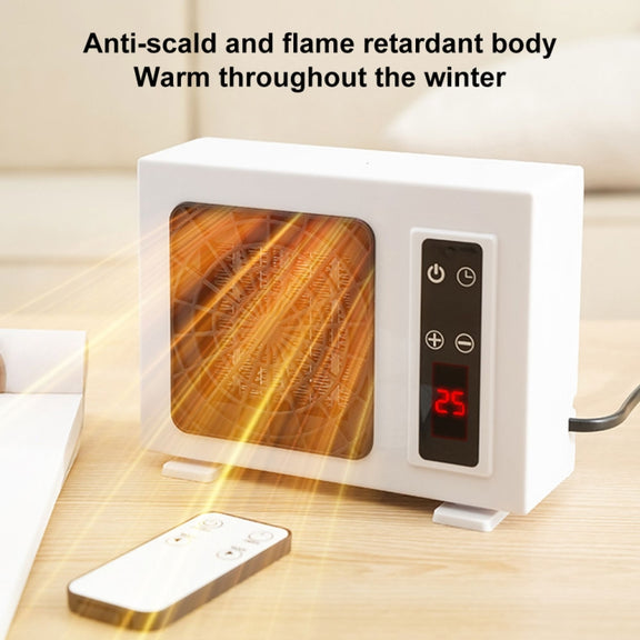 600W Desktop Electric Heater PTC Fast Heating Energy Saving Warm Fan With Remote Control(US Plug)