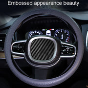 For 36cm-40cm Diameter Steering Wheel Car Silicone Protective Cover Wear Resistant Non-Slip Tire Pattern Driving Grip Sleeve(Black)