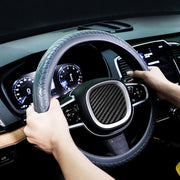 For 36cm-40cm Diameter Steering Wheel Car Silicone Protective Cover Wear Resistant Non-Slip Tire Pattern Driving Grip Sleeve(Black)