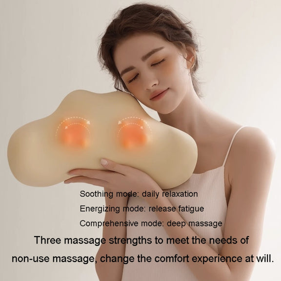 Multi-Function Lumbar Massager Car Cervical Hot Waist Massage Pillow, Specification: Charging Model Yellow