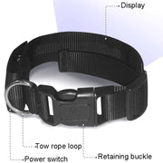 LED Display Pet Collar Rechargeable High Visibility DIY Single Color Collar(Green)