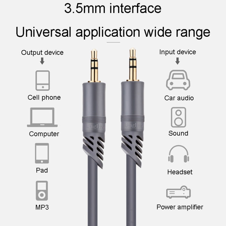 JINGHUA A240 3.5mm Male To Male Audio Cable Cell Phone Car Stereo Microphone Connection Wire, Size: 30m(Gray)