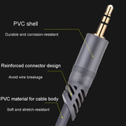 JINGHUA A240 3.5mm Male To Male Audio Cable Cell Phone Car Stereo Microphone Connection Wire, Size: 30m(Gray)