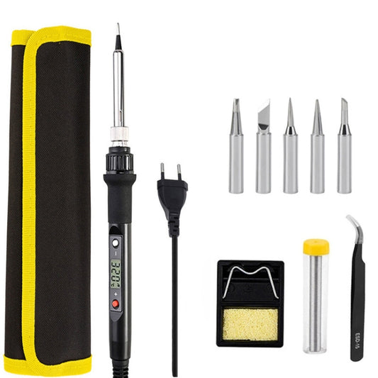 10pcs/ Set 80W Internal Heating Welding Digital Display Soldering Iron Temperature Adjustment Set, Model: Black US Plug - Electric Soldering Iron by PMC Jewellery | Online Shopping South Africa | PMC Jewellery | Buy Now Pay Later Mobicred