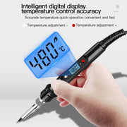 10pcs/ Set 80W Internal Heating Welding Digital Display Soldering Iron Temperature Adjustment Set, Model: Black US Plug