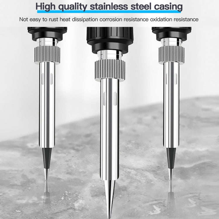 10pcs/ Set 80W Internal Heating Welding Digital Display Soldering Iron Temperature Adjustment Set, Model: Black US Plug