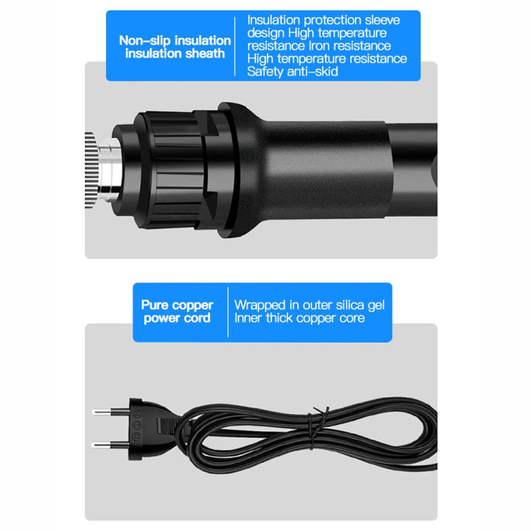 10pcs/ Set  80W Internal Heating Welding Digital Display Soldering Iron Temperature Adjustment Set, Model: Red EU Plug