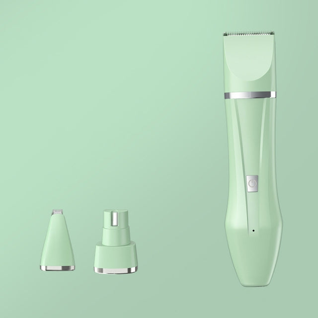 Multifunctional Pet Electric Shaver Cat And Dog Hair Clipper, Color: 3-in-1 Green