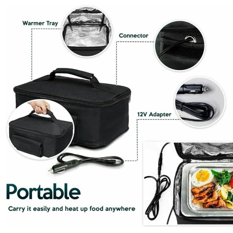 12V Food Warmers Electric Heater Lunch Box Container(Car Power Cord+US Plug)
