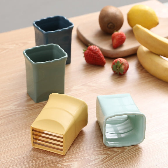 Cup Slicer Strawberry Grape Vegetable Slicing Tool Kitchen Gadget(Yellow)