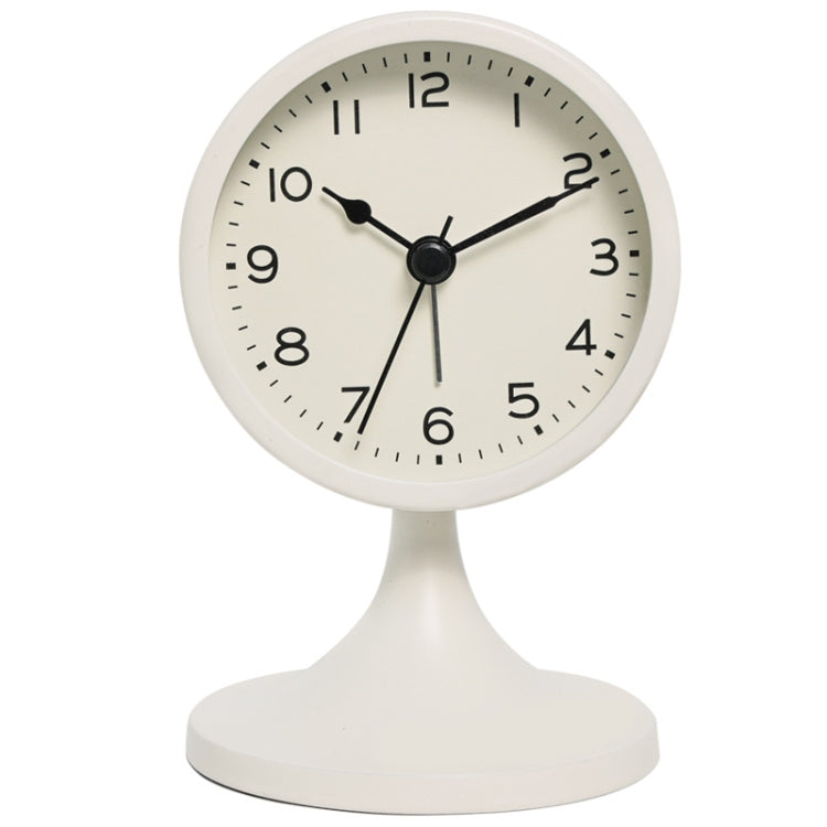 Metal Retro Silent Table Alarm Clock Student Bedside Clock With Night Light(Milk White) - Novelty Clock by PMc TechLife | Online Shopping South Africa | PMc TechLife | Buy Now Pay Later Mobicred