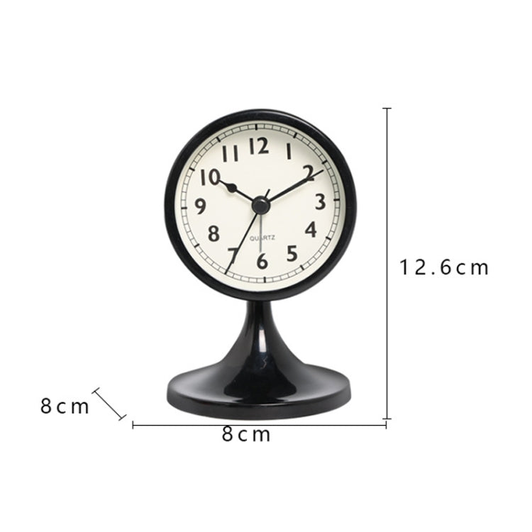 Metal Retro Silent Table Alarm Clock Student Bedside Clock With Night Light(Green)