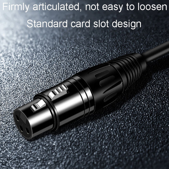 JINGHUA 6.5 Male To Female XLR Audio Cable 6.35 Three Core Balanced Microphone Mixer, Size: 10m(Black)