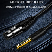 JINGHUA 6.5 Male To Female XLR Audio Cable 6.35 Three Core Balanced Microphone Mixer, Size: 10m(Black)