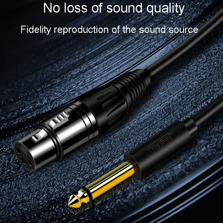 JINGHUA 6.5 Male To Female XLR Audio Cable 6.35 Three Core Balanced Microphone Mixer, Size: 10m(Black)