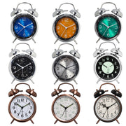 4.5 Inch Electroplated Metal Ring Bell Alarm Clock Quartz Clock With Night Light ?, Style: Red Copper B