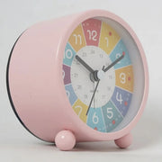 Children Educational Alarm Clock Desktop Mute Small Clock With Night Light, Style: Pink