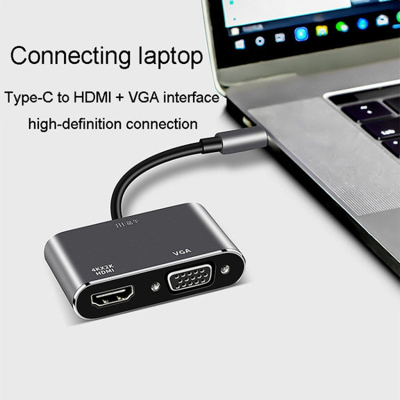 JINGHUA Z321 Multifunctional HUB Docking Station Converter, Interface: Type-C To HDMI+VGA