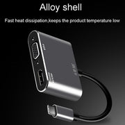 JINGHUA Z321 Multifunctional HUB Docking Station Converter, Interface: Type-C To HDMI+VGA