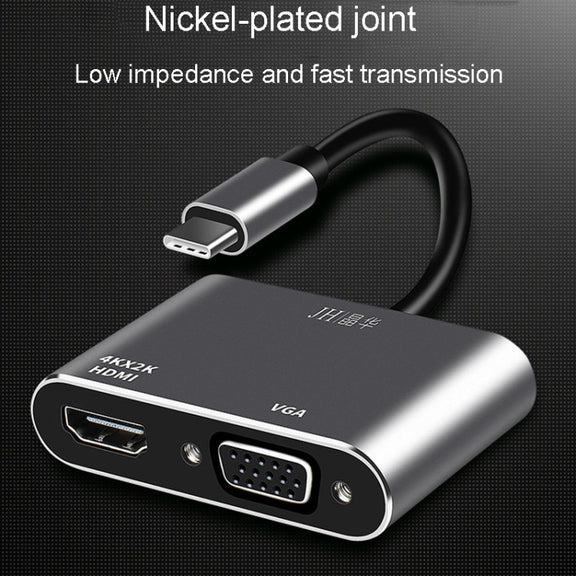 JINGHUA Z321 Multifunctional HUB Docking Station Converter, Interface: Type-C To HDMI+VGA