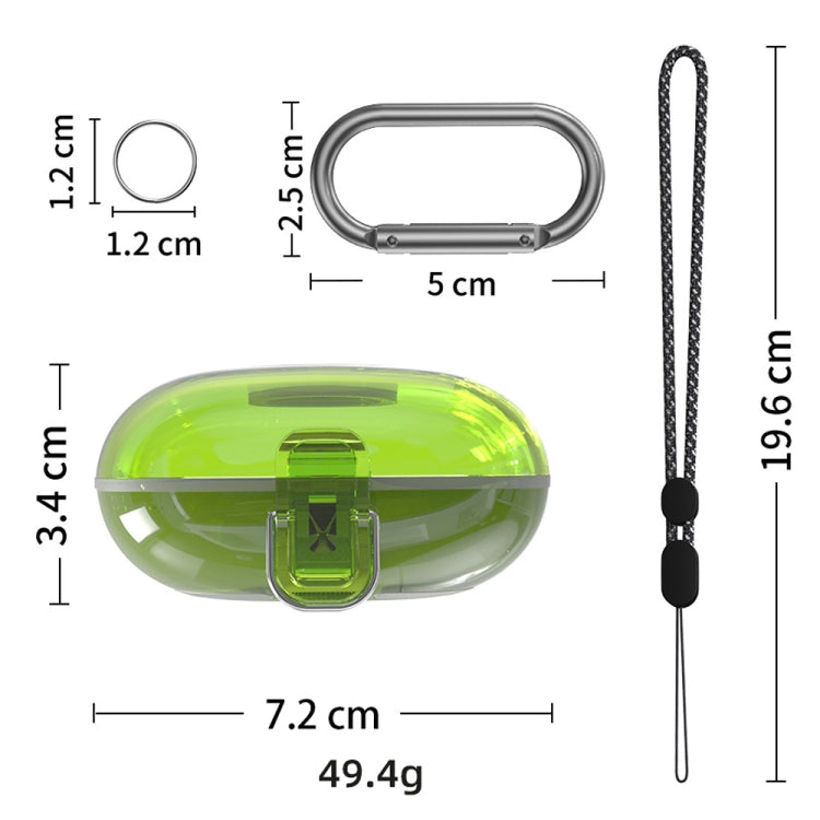 For Beats Fit Pro Transparent PC Hard Shell Earphone Protective Case with Lanyard(Transparent Yellow)